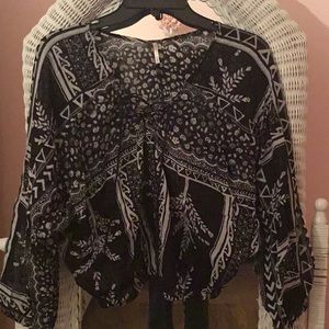 FREE PEOPLE BATIK PRINT TOP.